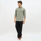 Men's Muted Olive Green Button Down Casual Shirt, Olive, small