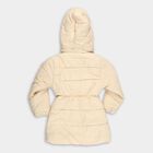 Girls Soft Beige High Neck Casual Jacket, Beige, small image number null