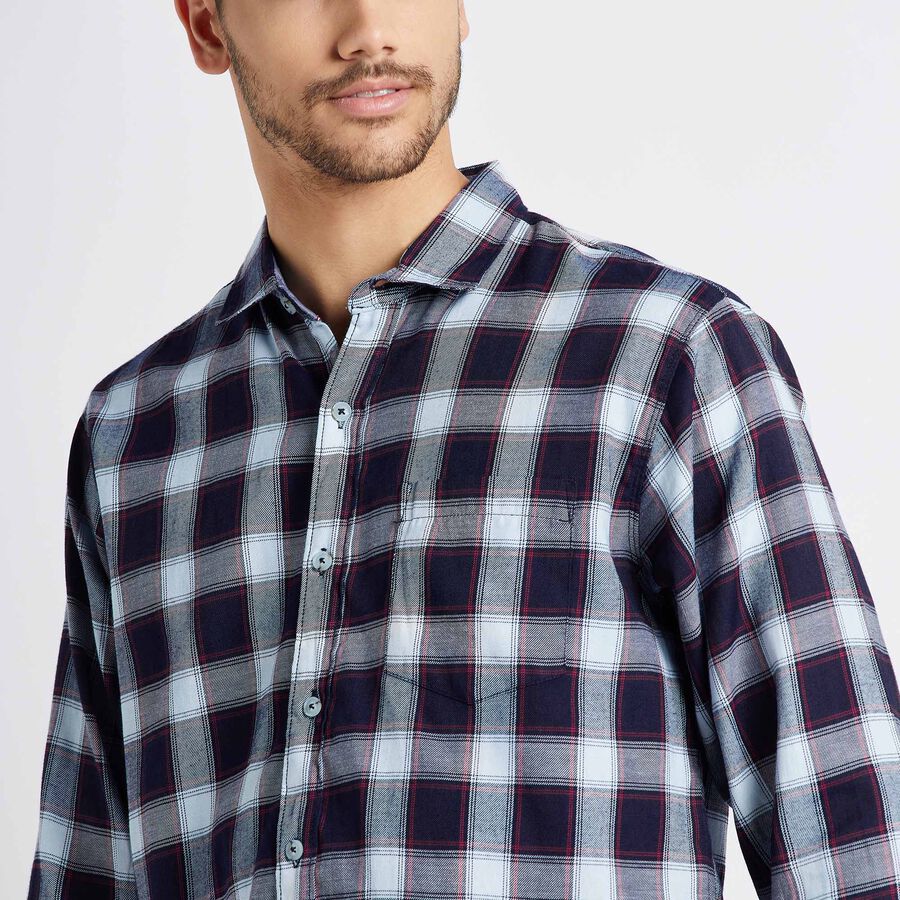 Checks Casual Shirt, Dark Blue, large image number null