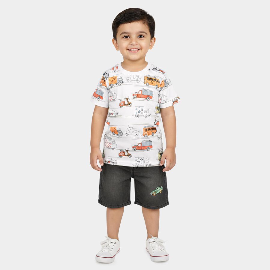Boys' Woven Baba Suit, White, large