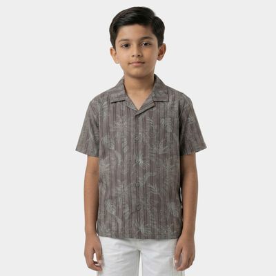 Boys Brown Cotton Classic Casual Shirt