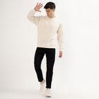 Men's Rich Eggshell White Crew Neck Casual Sweatshirt, Off White, small image number null