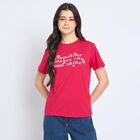 Ladies' Round Neck T-Shirt, Fuchsia, small