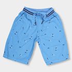Boys Bright Sky Blue Printed Relaxed Fit Jamaican Shorts, Royal Blue, small image number null