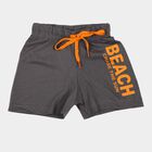 Boys Charcoal Regular Fit Printed Bermuda Shorts, Charcoal, small