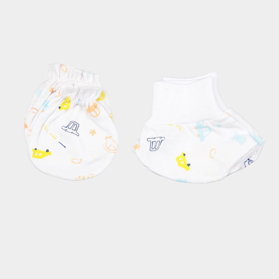 Infants Cotton Printed Baby Gift Set, White, large image number null