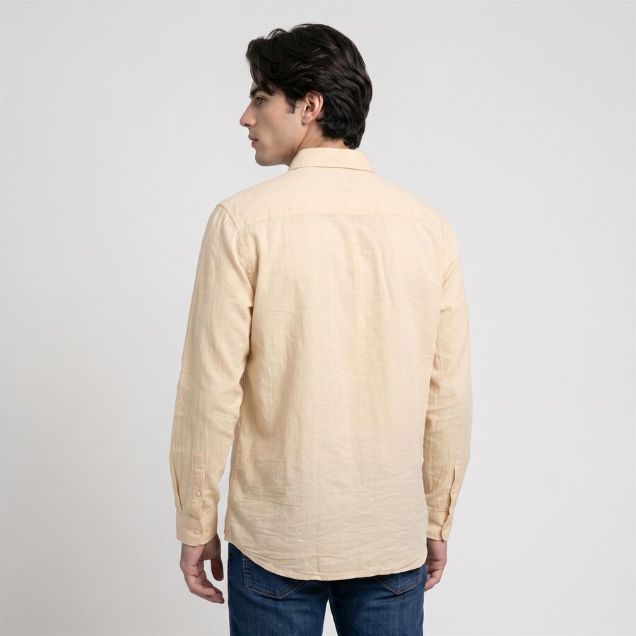 Men's Peach Cotton Regular Collar Shirt, पीच, large