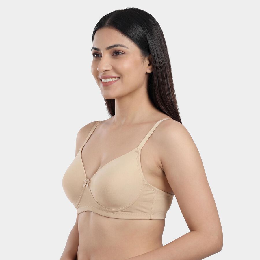 Women's Beige Padded Wired T-Shirt Bra, Beige, large