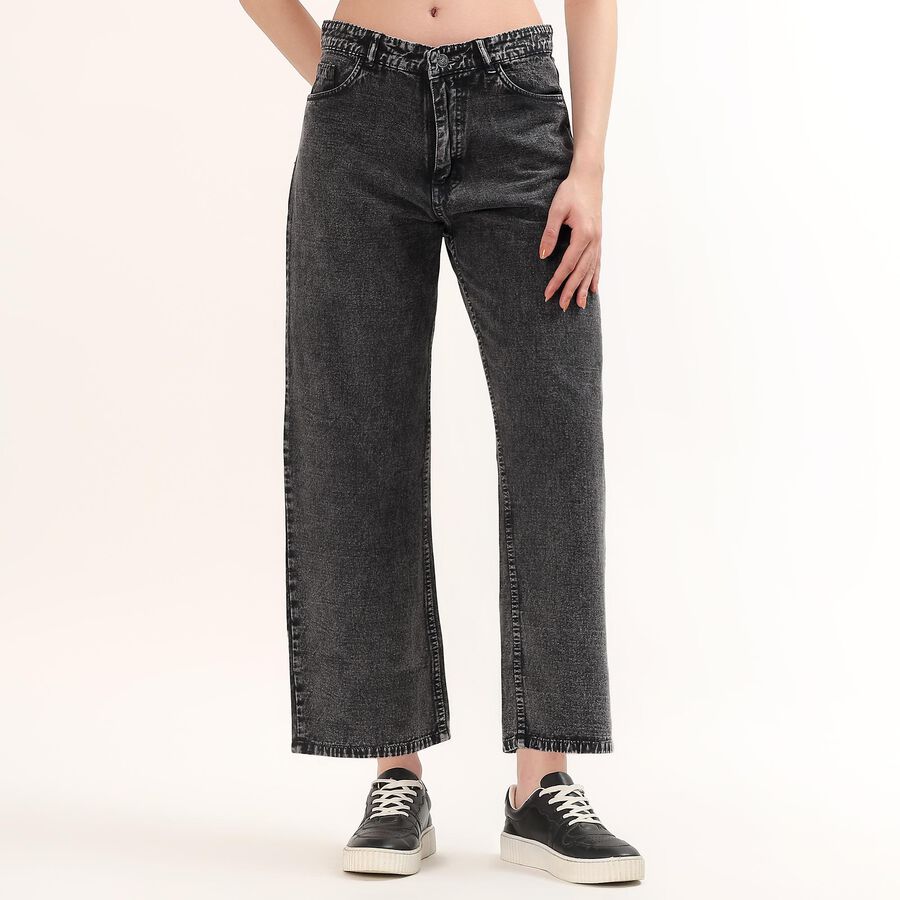 Women's Dark Grey Slim Fit Jeans, गहरा ग्रे, large