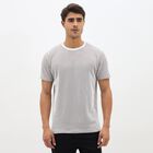 Men's Brown and White Crew Neck Casual T-Shirt, Brown, small image number null