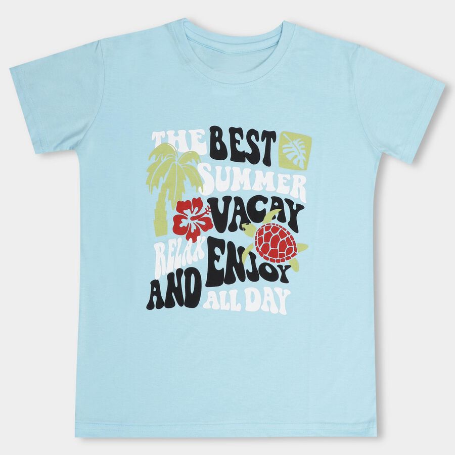 Boys' Half Sleeves T-Shirt , हल्का नीला, large image number null