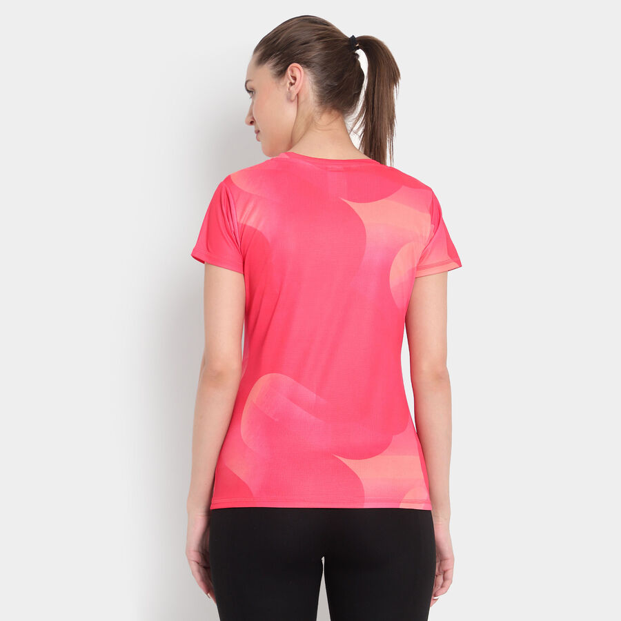 Printed Round Neck T-Shirt, Neon Pink, large image number null