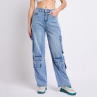 Ladies' 100% Cotton Jeans, हल्का नीला, small