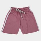 Boys' Mauve Cotton Blend Elastic Waist Bermuda Shorts, Pink, small