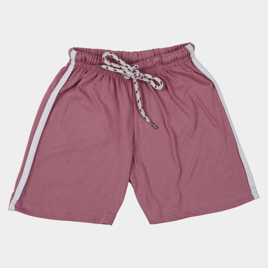Boys' Mauve Cotton Blend Elastic Waist Bermuda Shorts, Pink, large