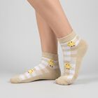 Women's Assorted Regular Fit Printed Pack of 3 Socks, चुनिंदा, small