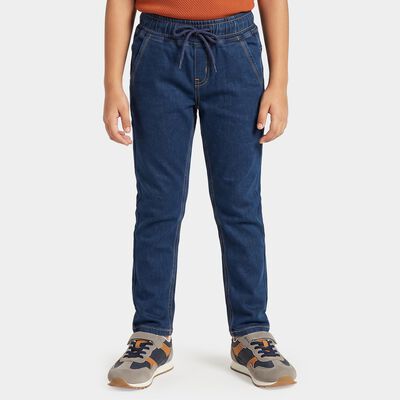 Boys' Navy Blue Slim Fit Drawstring Waist Jeans