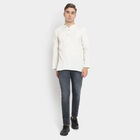 Printed Mandarin Collar Kurta, Off White, small image number null