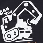 Infants' Grey 100% Cotton Round Neck Graphic Printed Baba Suit, Charcoal, small