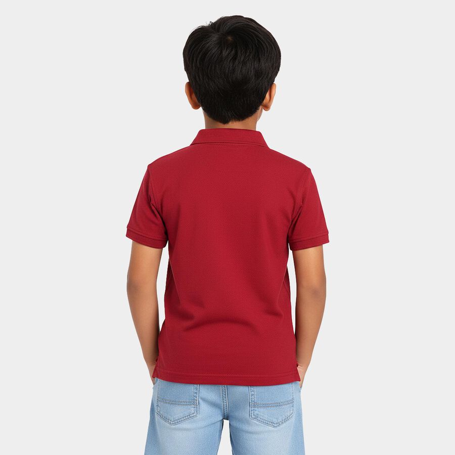 Boys Pink Round Neck Casual Boys T-Shirt, गुलाबी, large