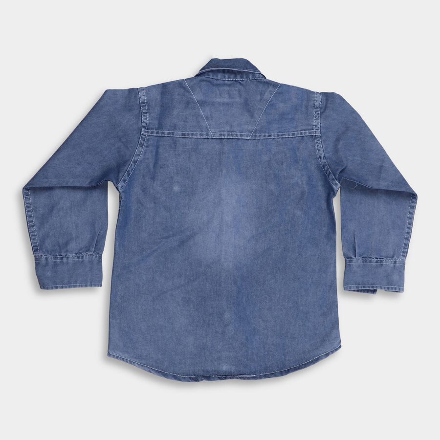 Boys' Casual Shirt, मध्यम नीला, large image number null