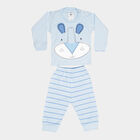 Infants Cotton Round Neck Baba Suit, Mid Blue, small image number null