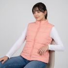 Women's Light Pink High Neck Puffer Jacket, Light Pink, small