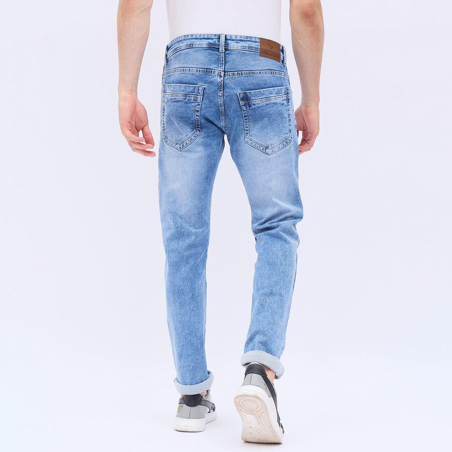 Men's Light Blue Slim Fit Five-Pocket Jeans, Light Blue, large image number null