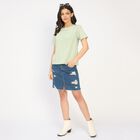 Ladies' 100% Cotton Round Neck T-Shirt, Light Green, small