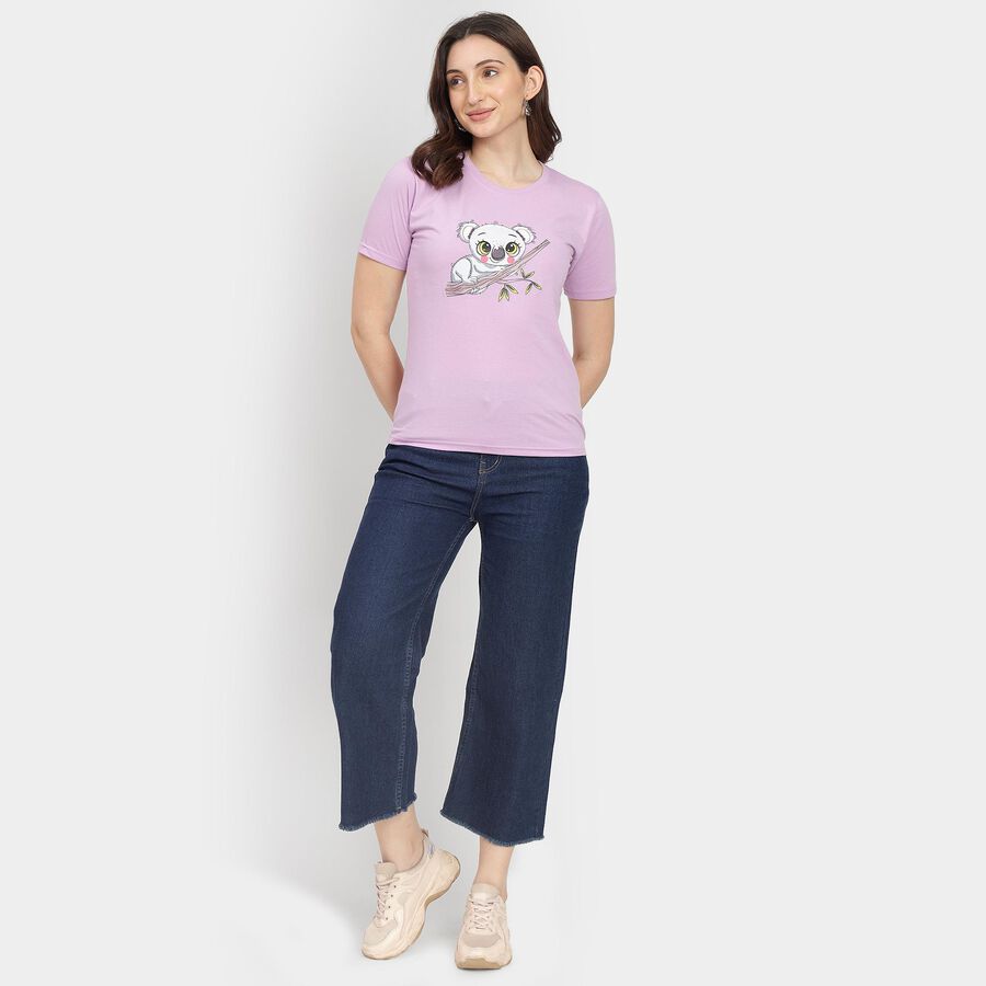 Ladies' Round Neck T-Shirt, लाइलेक, large image number null