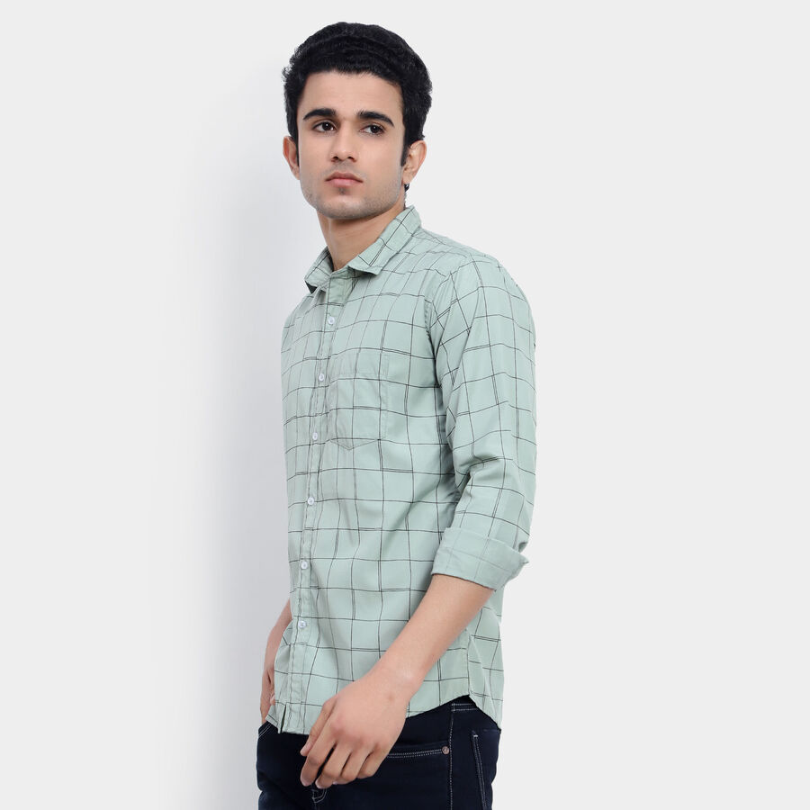 Checks Casual Shirt, Light Green, large image number null