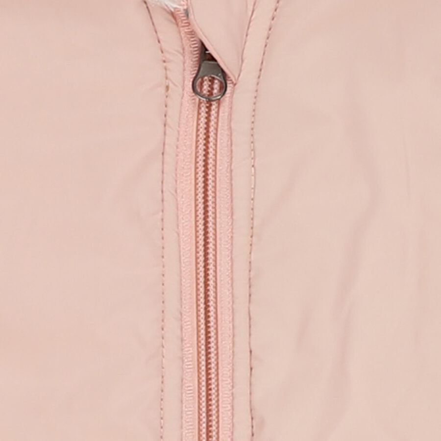 Girls Light Pink Round Casual Jacket, Light Pink, large image number null