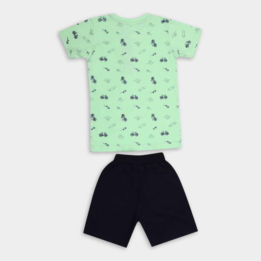 Boys' 100% Cotton Knit Baba Suit, हल्का हरा, large image number null