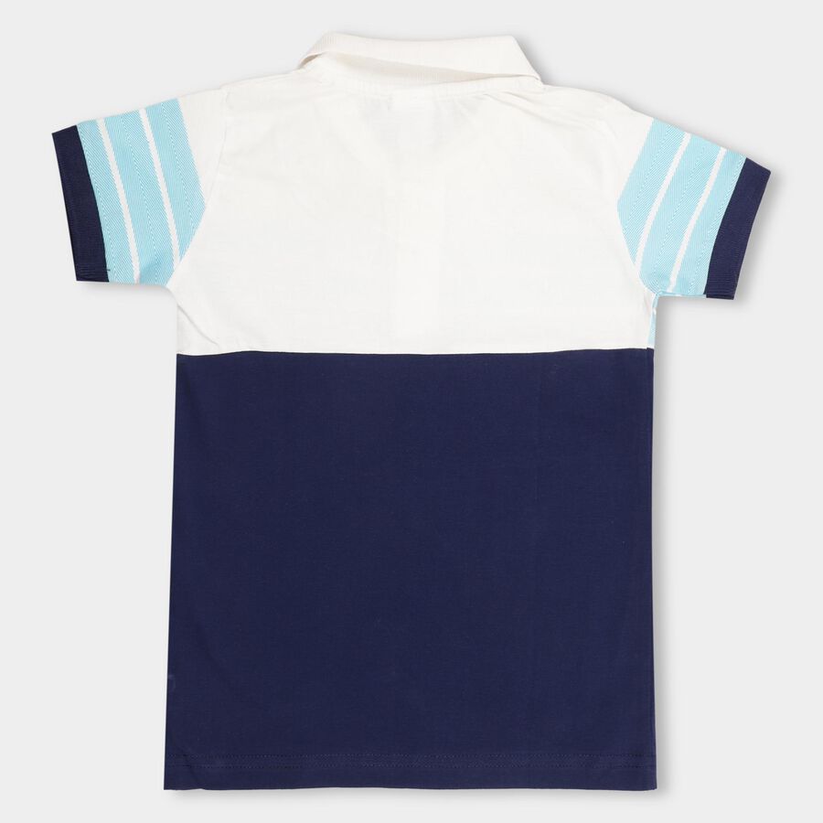 Boys' 100% Cotton Half Sleeves T-Shirt , नेवी ब्लू, large image number null