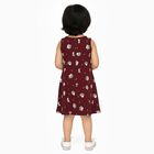 Girls' Maroon Printed Sleeveless A-Line Frock, Wine, small image number null