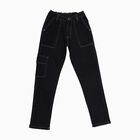 Boys Jet Black Regular Fit Cargo Jeans, Black, small image number null
