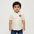 Infants Light Beige Cotton Half Sleeve Classic Casual Shirt, Yellow, small image number null
