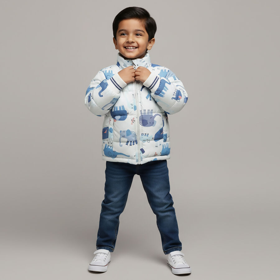 Infants Light Blue High Neck Casual Jacket, हल्का नीला, large image number null