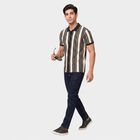 Men's Black Polo Collar Casual Shirt, Black, small