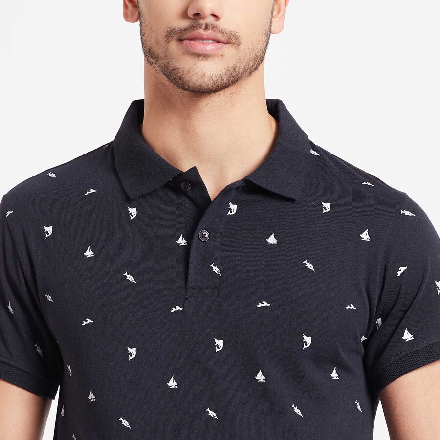 All Over Print Polo Shirt, Navy Blue, large image number null