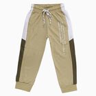 Boys' Beige Cotton Blend Contrast Panel Pyjama, गहरा पीला, small