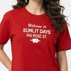Women's Red Round Neck Regular T-Shirt, Red, small