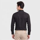 Men's Black Cotton Spread Collar Slim Fit Formal Shirt, काला, small