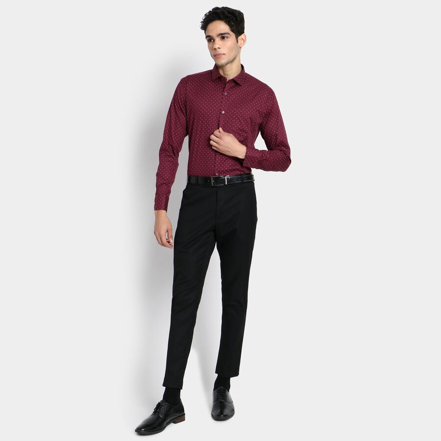 Men's 100% Cotton Formal Shirt, Wine, large image number null