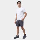 Men's White Round Neck Athleisure T-Shirt, सफ़ेद, small