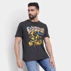 Men's 100% Cotton Round Neck Half Sleeves T-Shirt, गहरा ग्रे, small