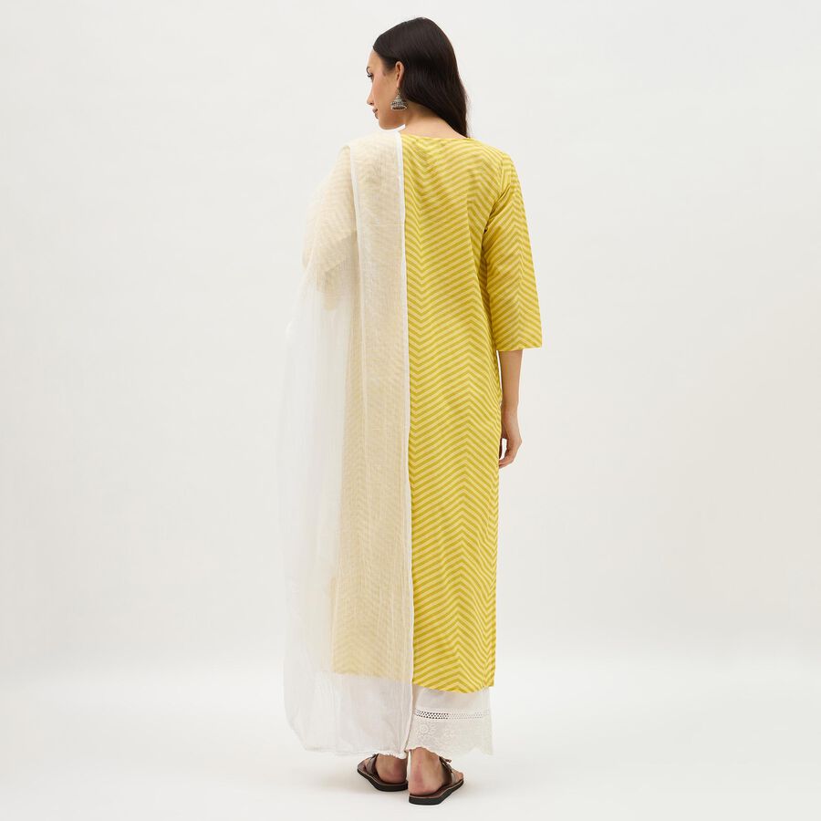 Women's Soft Ivory White Cotton Plain Dupatta, सफ़ेद, large image number null