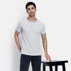 Men's Henley Half Sleeves T-Shirt, Light Grey, small image number null