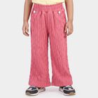 Girls Pink Wide Leg Elastic Waist Trousers, Pink, small