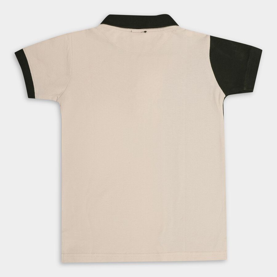 Boys' 100% Cotton Half Sleeves T-Shirt , Beige, large image number null